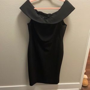 Calvin Klein Off the Shoulder Black Sheath Dress